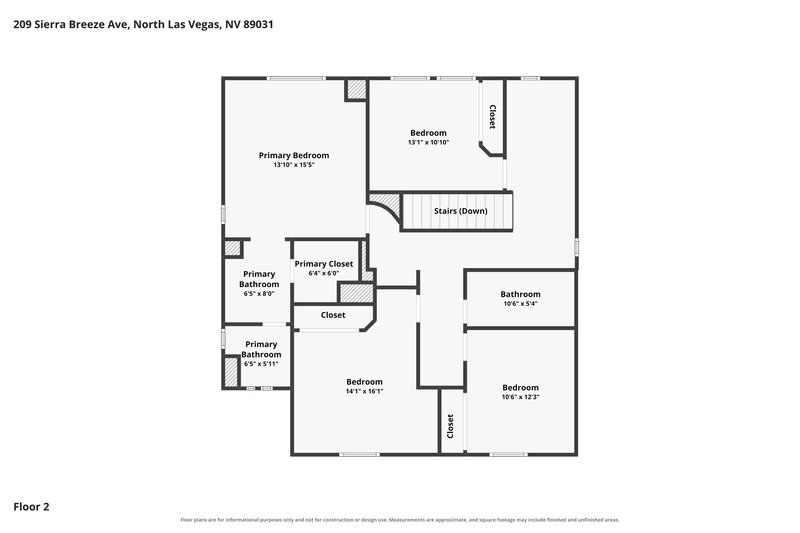 2,495/Mo, 209 Sierra Breeze Ave North Las Vegas, NV 89031 Floor Plan View 2