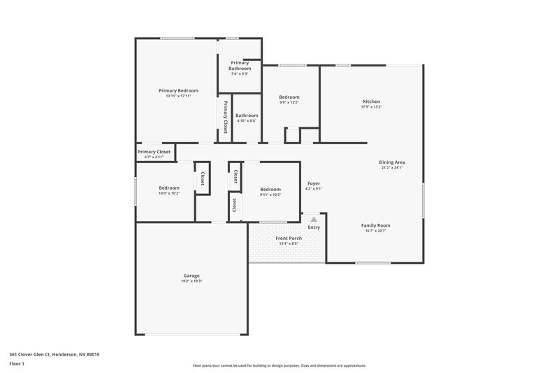 2,150/Mo, 361 Clover Glen Ct Henderson, NV 89015 Floor Plan View