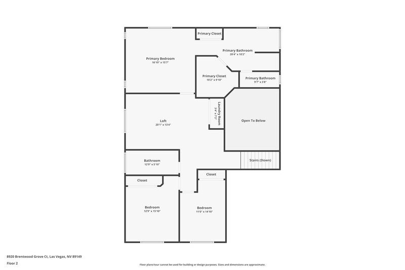 2,070/Mo, 8920 Brentwood Grove Ct Las Vegas, NV 89149 Floor Plan View 2