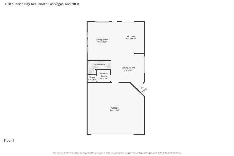1,855/Mo, 3020 Sunrise Bay Ave North Las Vegas, NV 89031 Floor Plan View