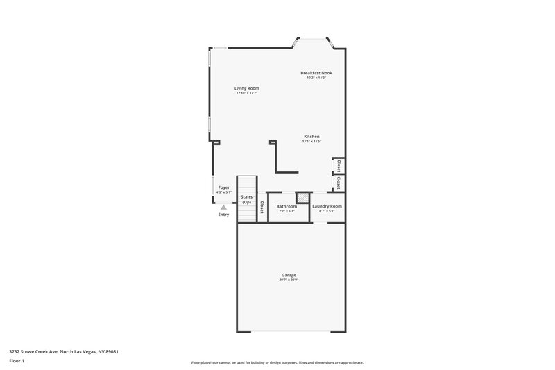 1,870/Mo, 3752 Stowe Creek Ave North Las Vegas, NV 89081 Floor Plan View
