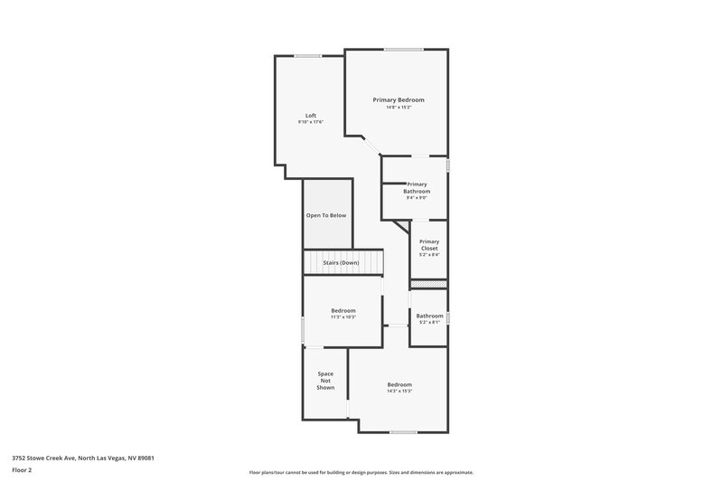 1,870/Mo, 3752 Stowe Creek Ave North Las Vegas, NV 89081 Floor Plan View 2