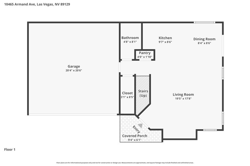2,015/Mo, 10465 Armand Ave Las Vegas, NV 89129 Floor Plan View