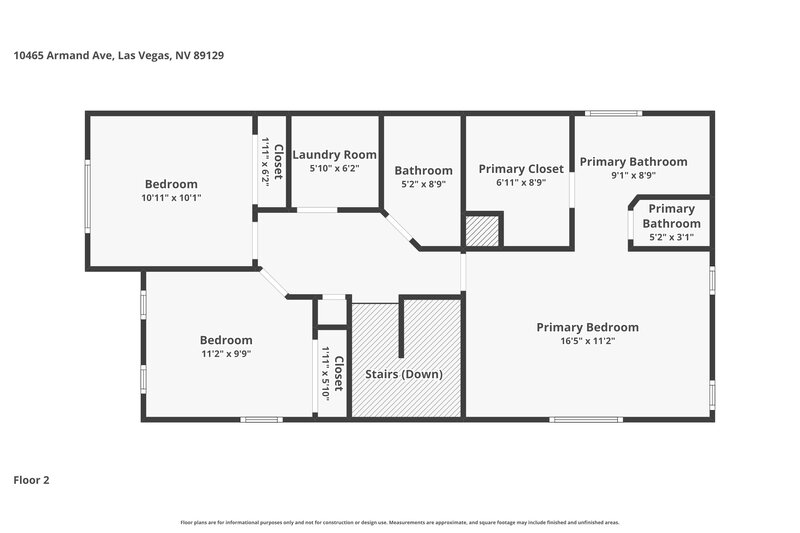 2,015/Mo, 10465 Armand Ave Las Vegas, NV 89129 Floor Plan View 2