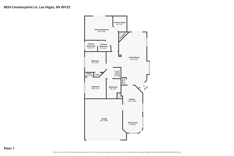 0/Mo, 8024 Counterpoint Lane Las Vegas, NV 89123 Floor Plan View