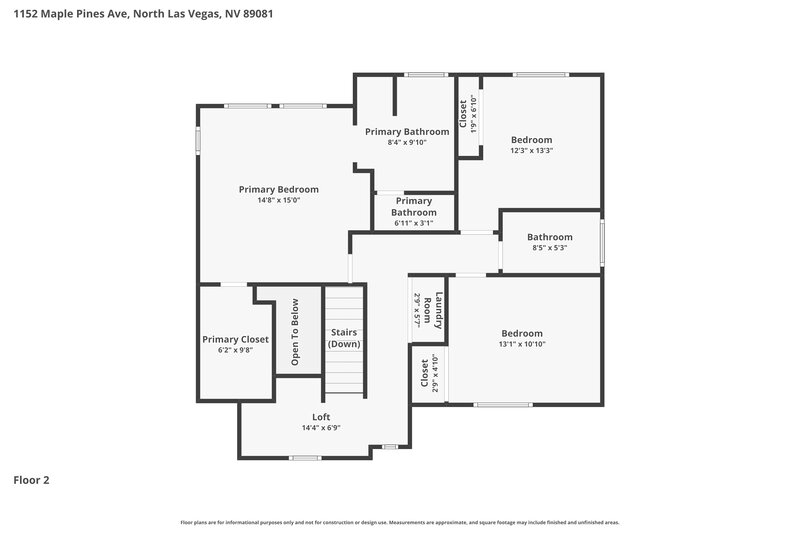 2,025/Mo, 1152 Maple Pines Ave North Las Vegas, NV 89081 Floorplan View 2
