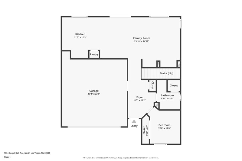 1,955/Mo, 1934 Barrel Oak Avenue North Las Vegas, NV 89031 Floor Plan View