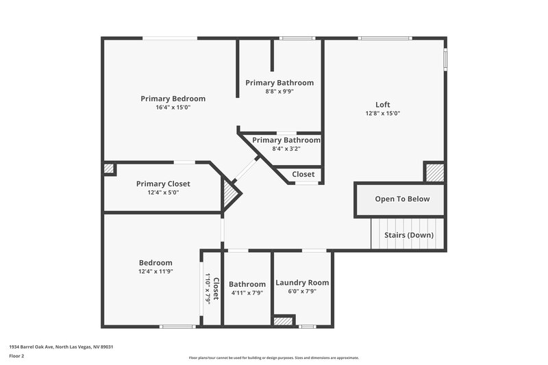 1,955/Mo, 1934 Barrel Oak Avenue North Las Vegas, NV 89031 Floor Plan View 2