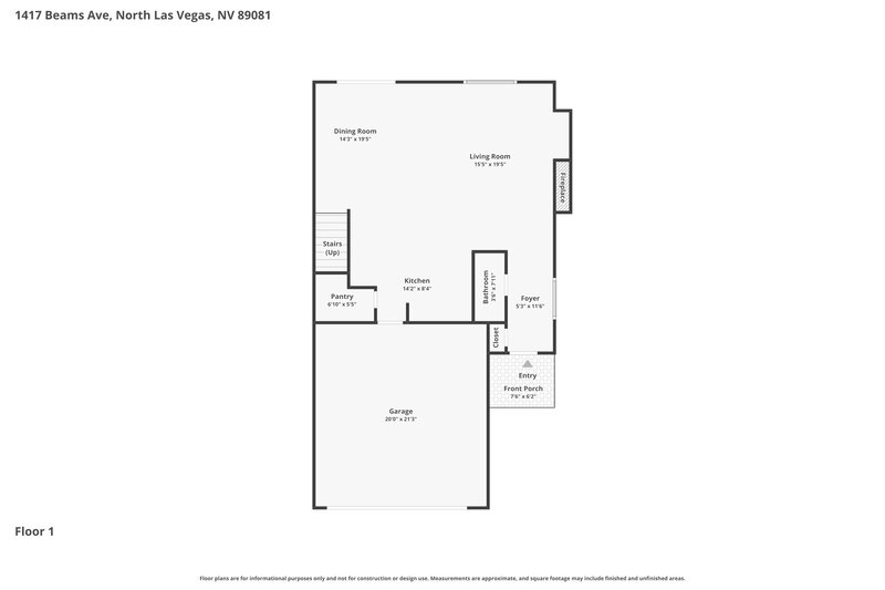 2,295/Mo, 1417 Beams Ave North Las Vegas, NV 89081 Floor Plan View 2