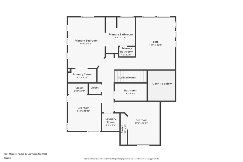 1,950/Mo, 4031 Meadow Foxtail Dr Las Vegas, NV 89122 Floor Plan View 2