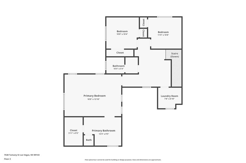 2,305/Mo, 7538 Tamany St Las Vegas, NV 89143 Floor Plan View
