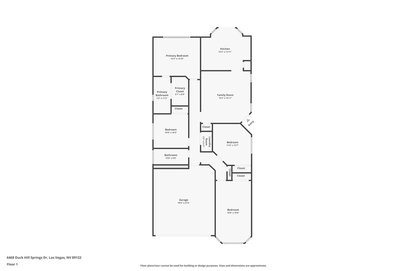 2,040/Mo, 6468 Duck Hill Springs Dr Las Vegas, NV 89122 Floor Plan View