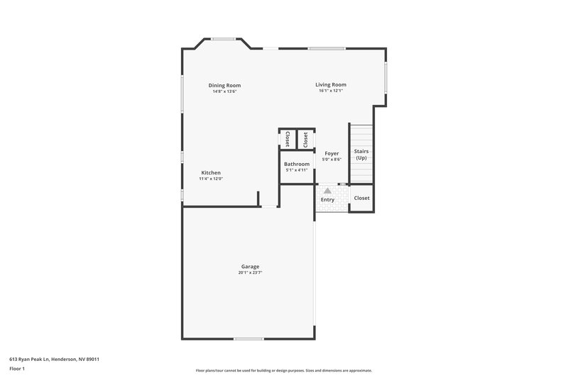 2,470/Mo, 613 Ryan Peak Ln Henderson, NV 89011 Floor Plan View