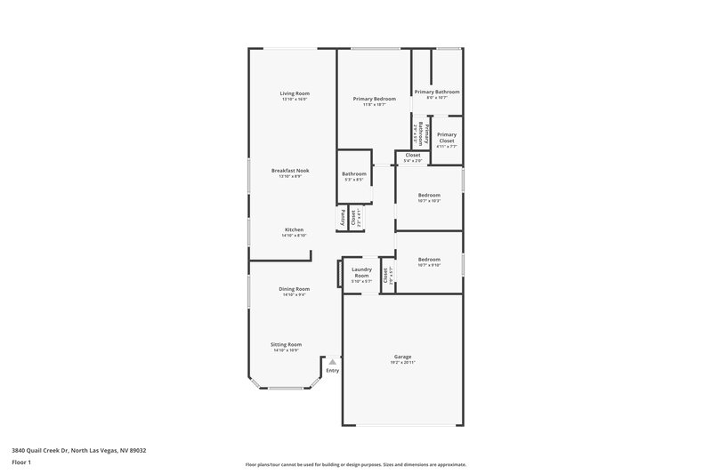 2,275/Mo, 3840 Quail Creek Dr North Las Vegas, NV 89032 Floor Plan View
