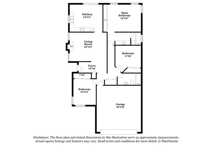 2,550/Mo, 8447 Palmada Dr Las Vegas, NV 89123 Floor Plan View