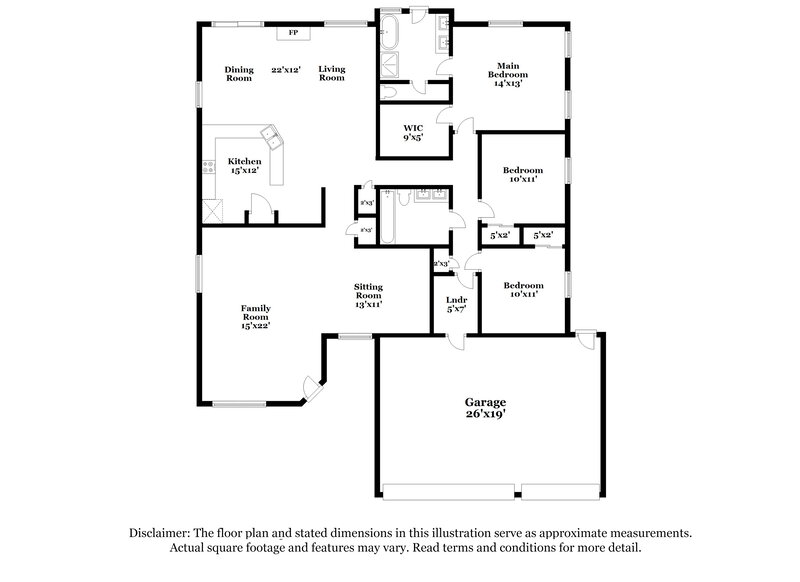2,240/Mo, 2216 Jardine Ave North Las Vegas, NV 89032 Floor Plan View
