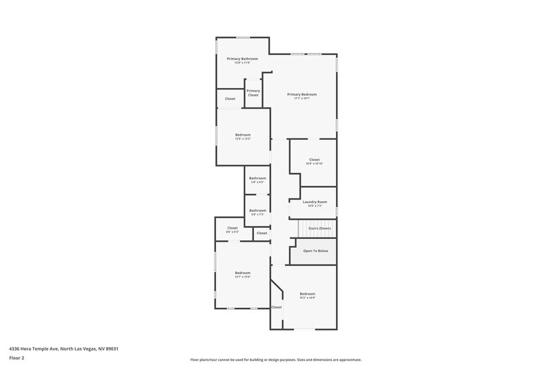 2,105/Mo, 4336 Hera Temple Ave North Las Vegas, NV 89031 Floor Plan View 2