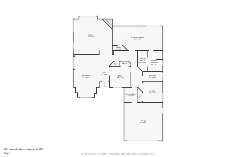 1,960/Mo, 3601 Uranus Dr North Las Vegas, NV 89031 Floor Plan View