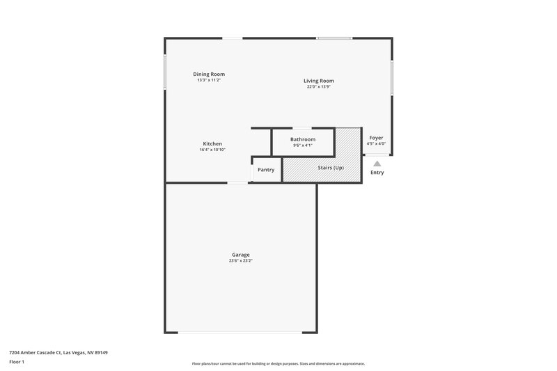 1,760/Mo, 7204 Amber Cascade Ct Las Vegas, NV 89149 Floor Plan View