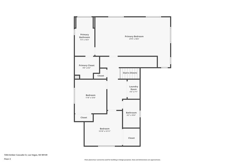 1,760/Mo, 7204 Amber Cascade Ct Las Vegas, NV 89149 Floor Plan View 2