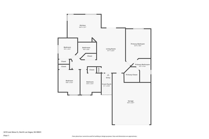 1,820/Mo, 3219 Lost Mesa Court North Las Vegas, NV 89031 Floor Plan View