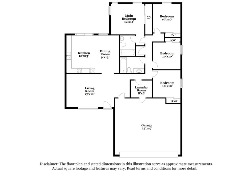 2,270/Mo, 8471 Shelly Rd Las Vegas, NV 89123 Floor Plan View