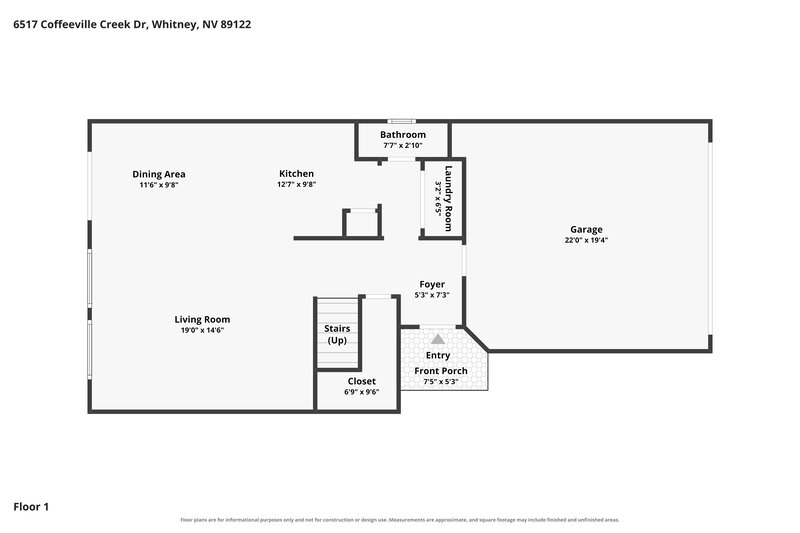 2,235/Mo, 6517 Coffeeville Creek Drive Las Vegas, NV 89122 Floor Plan View