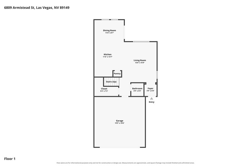 2,170/Mo, 6809 Armistead St Las Vegas, NV 89149 Floor Plan View