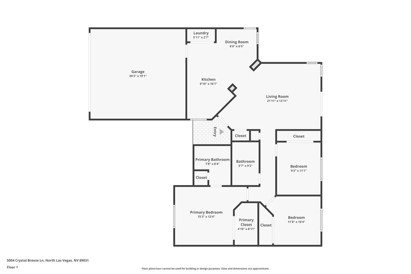 2,085/Mo, 5004 Crystal Breeze Lane North Las Vegas, NV 89031 Floorplan View