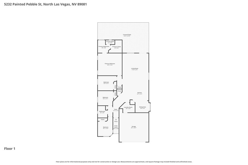 2,165/Mo, 5232 Painted Pebble St North Las Vegas, NV 89081 Floor Plan View