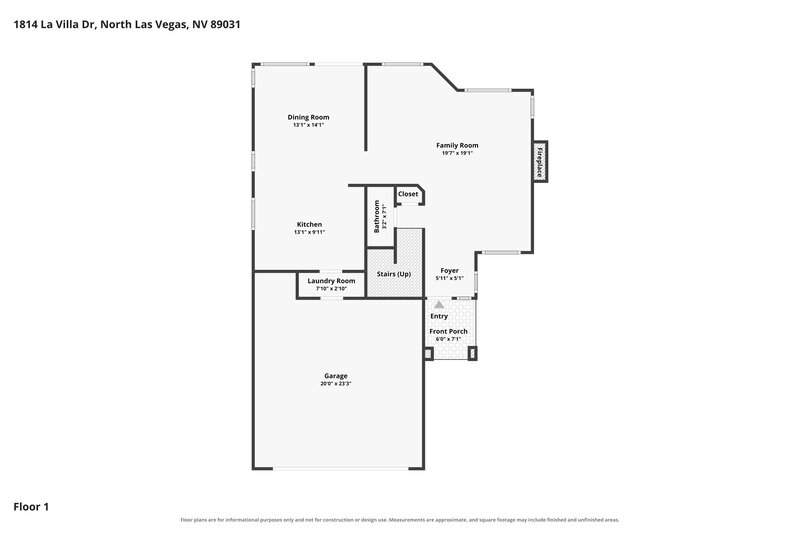 2,305/Mo, 1814 La Villa Dr North Las Vegas, NV 89031 Floor Plan View