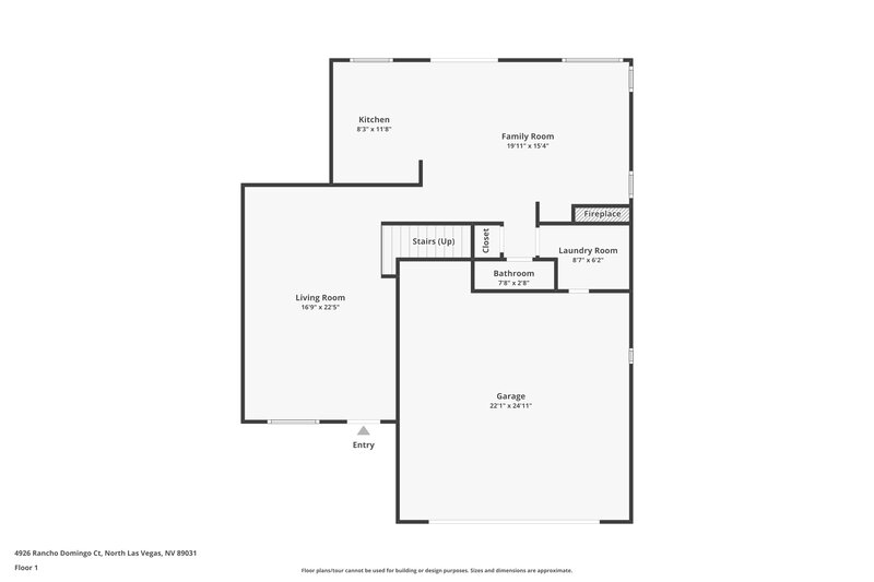 1,915/Mo, 4926 Rancho Domingo Ct North Las Vegas, NV 89031 Floor Plan View