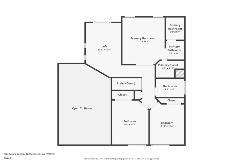 1,915/Mo, 4926 Rancho Domingo Ct North Las Vegas, NV 89031 Floor Plan View 2