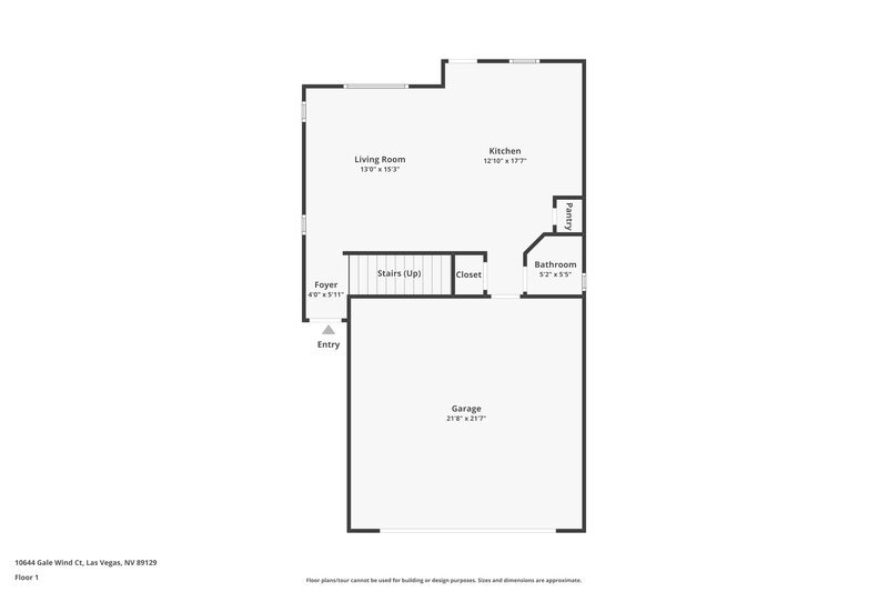 1,820/Mo, 10644 Gale Wind Court Las Vegas, NV 89129 Floor Plan View