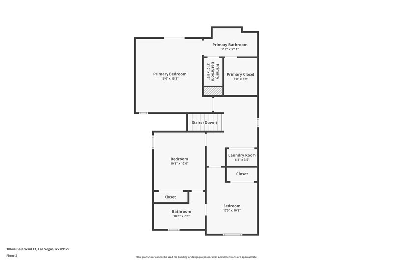 1,820/Mo, 10644 Gale Wind Court Las Vegas, NV 89129 Floor Plan View 2