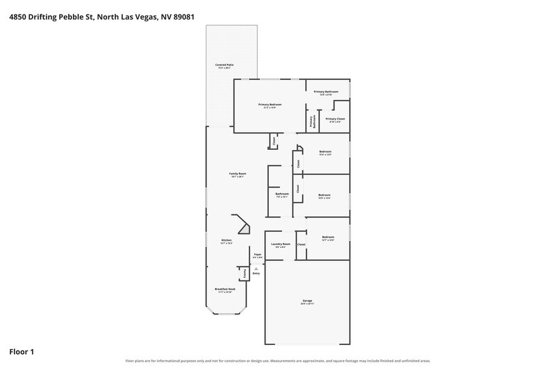 2,125/Mo, 4850 Drifting Pebble Street North Las Vegas, NV 89081 Floor Plan View