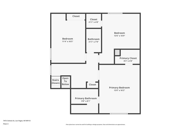 2,135/Mo, 7472 Celosia St Las Vegas, NV 89113 Floor Plan View 2