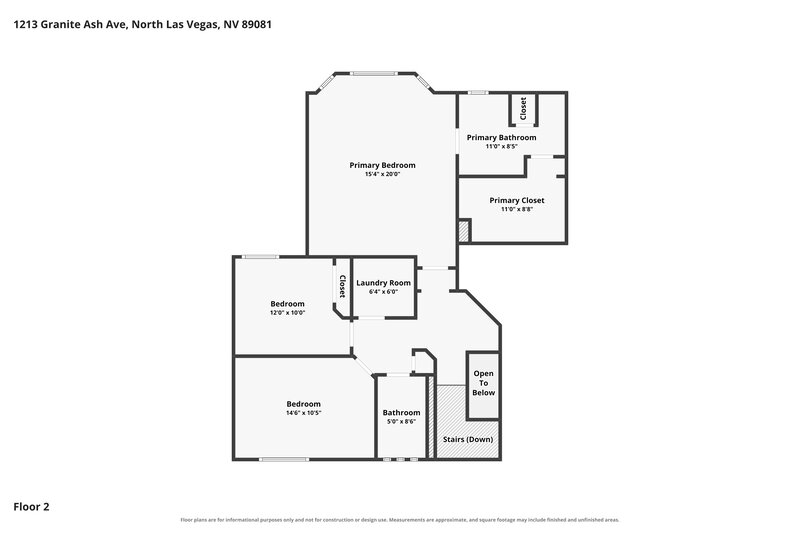2,110/Mo, 1213 Granite Ash Avenue North Las Vegas, NV 89081 Floor Plan View 2