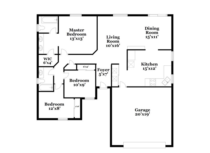 1,830/Mo, 4622 Wood View Street North Las Vegas, NV 89031 Floor Plan View