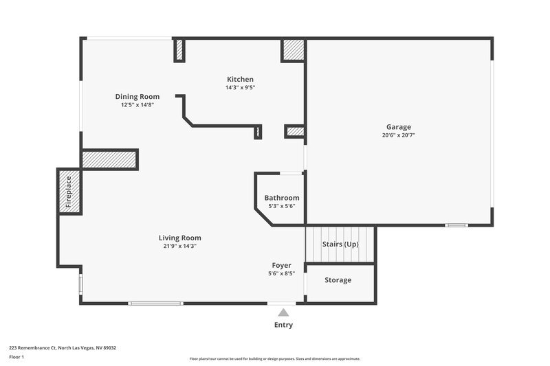 2,790/Mo, 223 Remembrance Court North Las Vegas, NV 89032 Floor Plan View