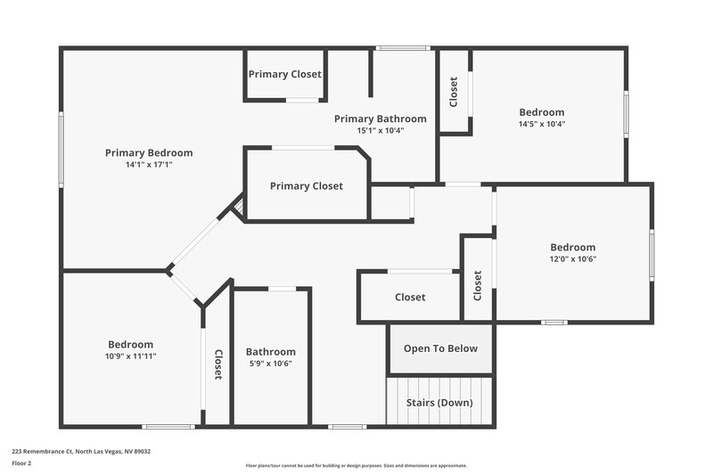 2,790/Mo, 223 Remembrance Court North Las Vegas, NV 89032 Floor Plan View 2