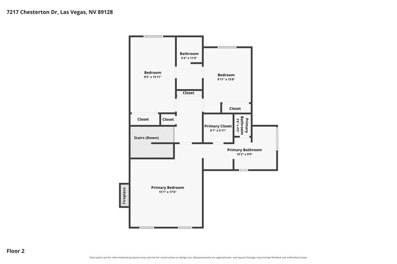 2,240/Mo, 7217 Chesterton Drive Las Vegas, NV 89128 Floor Plan View 2