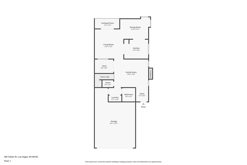 3,130/Mo, 405 Tobler Drive Las Vegas, NV 89145 Floor Plan View