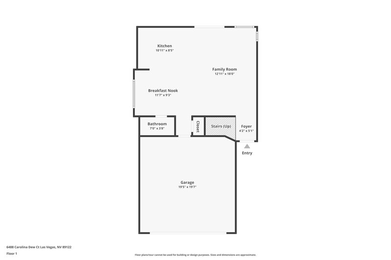 1,895/Mo, 6488 Carolina Dew Ct Las Vegas, NV 89122 Floor Plan View