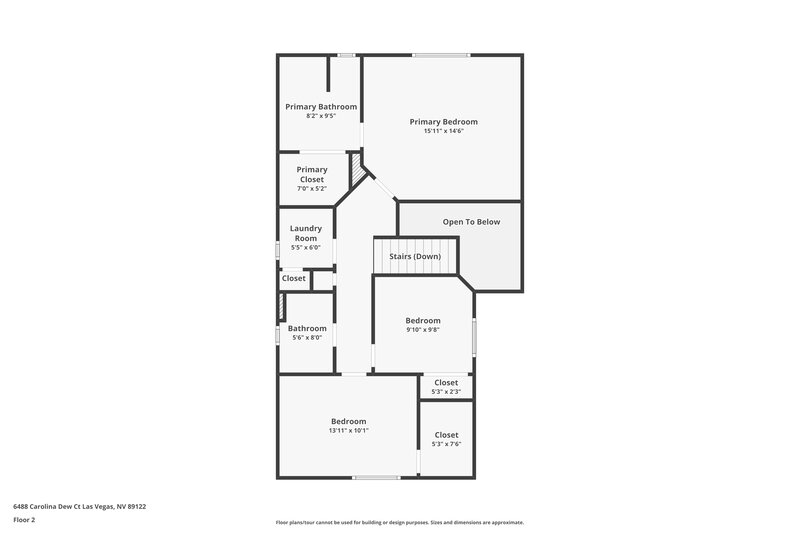 1,895/Mo, 6488 Carolina Dew Ct Las Vegas, NV 89122 Floor Plan View 2
