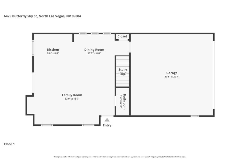1,880/Mo, 6425 Butterfly Sky St North Las Vegas, NV 89084 Floor Plan View 2