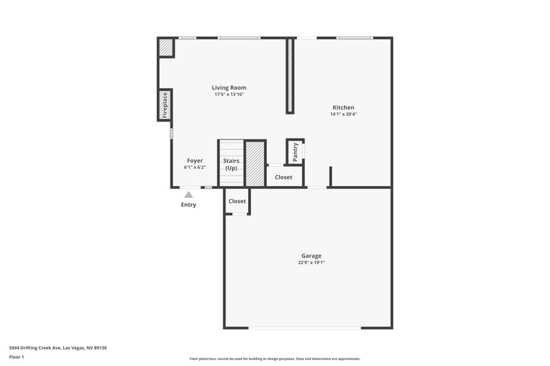 1,990/Mo, 5044 Drifting Creek Ave Las Vegas, NV 89130 Floor Plan View