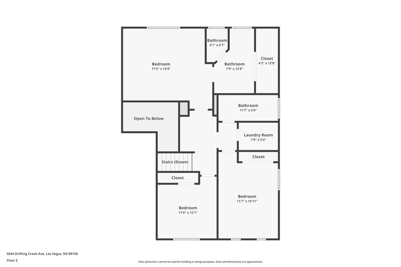 1,990/Mo, 5044 Drifting Creek Ave Las Vegas, NV 89130 Floor Plan View 2