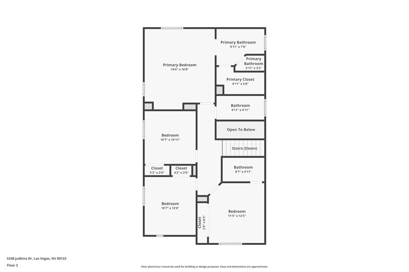 2,130/Mo, 5248 Judkins Dr Las Vegas, NV 89122 Floor Plan View 2