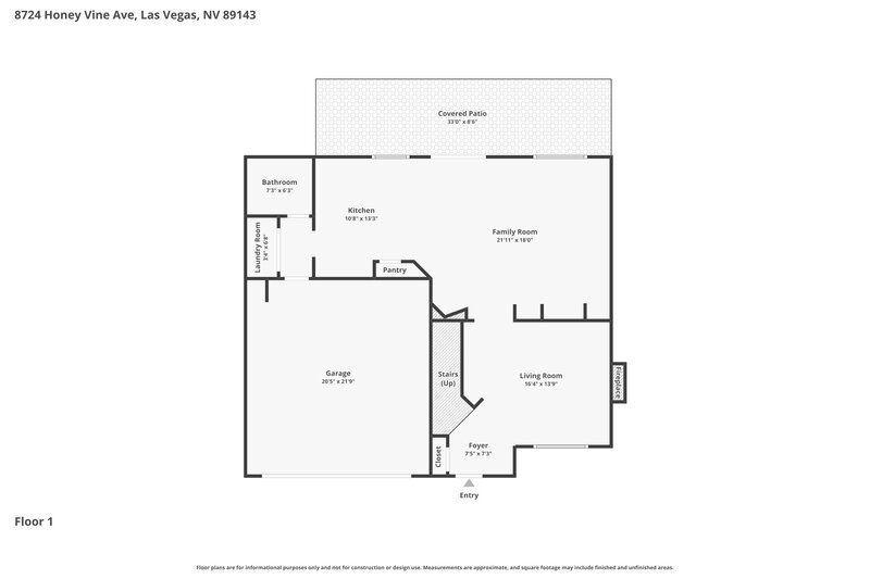 2,210/Mo, 8724 Honey Vine Ave Las Vegas, NV 89143 Floor Plan View